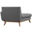 Modway Engage Right-Facing Upholstered Fabric and Wood Chaise in Gray