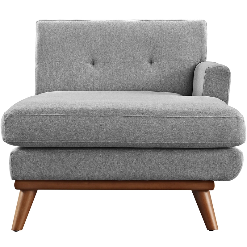 Modway Engage Right-Facing Upholstered Fabric and Wood Chaise - Expectation Gray