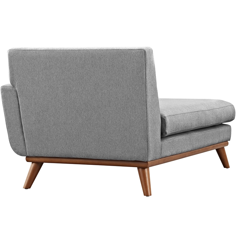 Modway Engage Right-Facing Upholstered Fabric and Wood Chaise - Expectation Gray