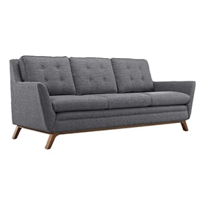 Modway Beguile Modern Finely Upholstered Fabric Sofa in Gray