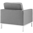 Loft Upholstered Fabric Armchair in Light Gray
