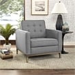 Loft Upholstered Fabric Armchair in Light Gray