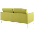 Modway Loft Upholstered Fabric Mid-Century Modern Loveseat in Wheatgrass