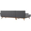 Modway Engage Left-Facing Upholstered Fabric Sectional Sofa in Gray