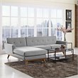 Modway Engage Left-Facing Upholstered Fabric Sectional Sofa in Expectation Gray