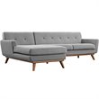 Modway Engage Left-Facing Upholstered Fabric Sectional Sofa in Expectation Gray
