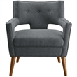 Modway Sheer Modern Upholstered Polyester Fabric Armchair in Gray