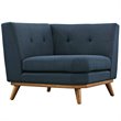 Modway Engage 5-Piece Fabric and Rubberwood Living Room Set in Azure Blue