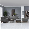 Modway Engage 5-Piece Fabric and Rubberwood Living Room Set in Gray