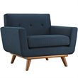 Modway Engage 2-Piece Fabric and Rubberwood Armchair and Ottoman in Azure