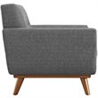 Modway Engage 2-Piece Fabric and Rubberwood Armchair and Ottoman in Gray