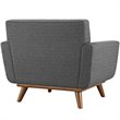 Modway Engage 2-Piece Fabric and Rubberwood Armchair and Ottoman in Gray