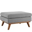 Modway Engage 2-Piece Fabric and Rubberwood Armchair and Ottoman - Gray