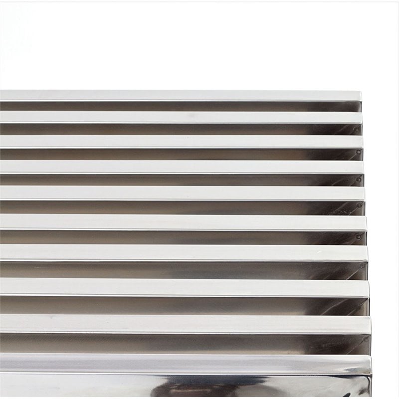 Modway Gridiron Medium Modern Style Stainless Steel Bench in Silver