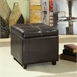 Modway Treasure Upholstered Vinyl and Wood Composite Ottoman in Espresso