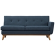 Modway Engage Right-Arm Upholstered Fabric and Wood Loveseat in Azure Blue