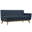 Modway Engage Right-Arm Upholstered Fabric and Wood Loveseat in Azure Blue