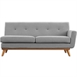 Modway Engage Right-Arm Upholstered Fabric and Wood Loveseat in Expectation Gray