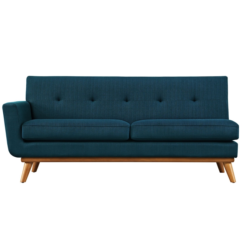 Modway Engage Left-Arm Upholstered Fabric and Wood Loveseat in Azure Blue