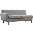 Modway Engage Left-Arm Upholstered Fabric and Wood Loveseat in Expectation Gray