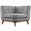 Modway Engage Upholstered Fabric and Wood Corner Chair in Expectation Gray