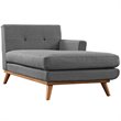 Modway Engage Right-Facing Upholstered Fabric Sectional Sofa in Gray