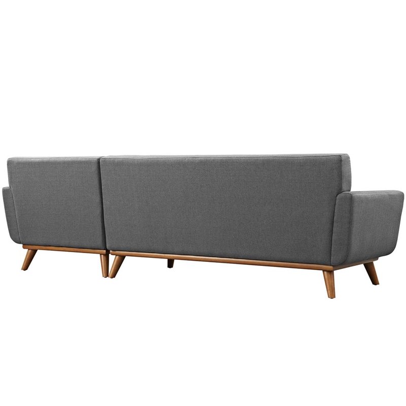 Modway Engage Right-Facing Upholstered Fabric Sectional Sofa in Gray