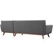 Modway Engage Right-Facing Upholstered Fabric Sectional Sofa in Gray