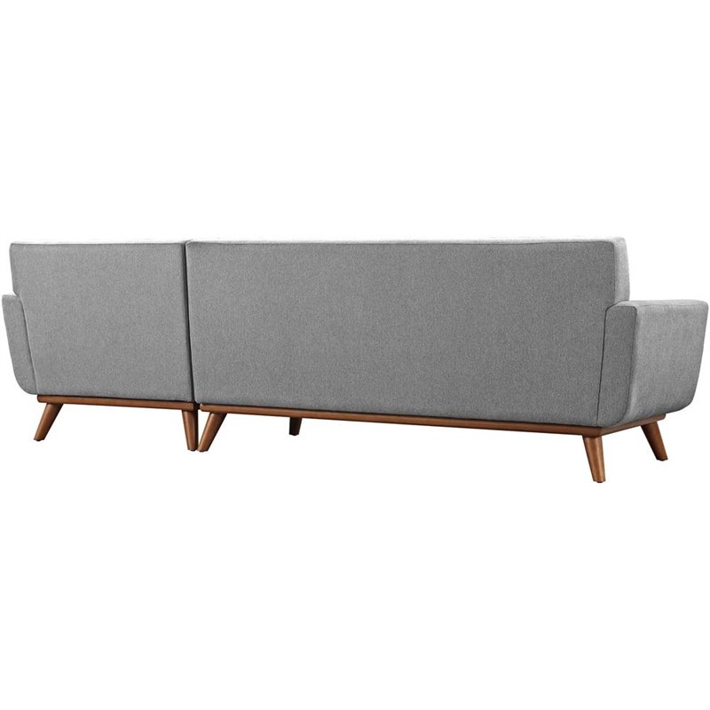 Modway Engage Right-Facing Upholstered Fabric Sectional Sofa in Expectation Gray