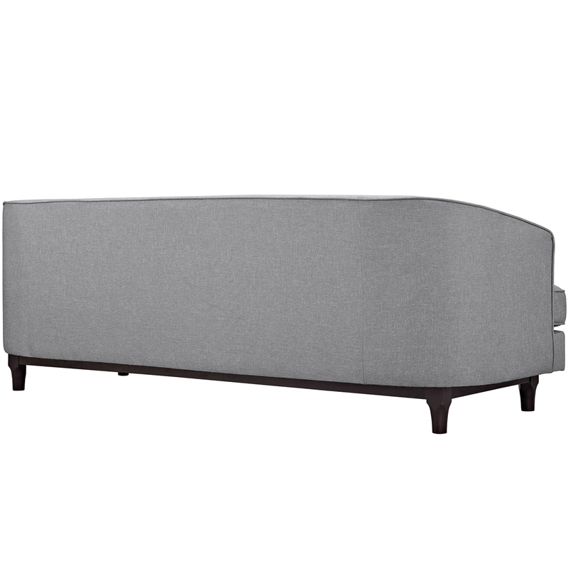 Modway Coast Modern Upholstered Polyester Fabric Sofa in Light Gray