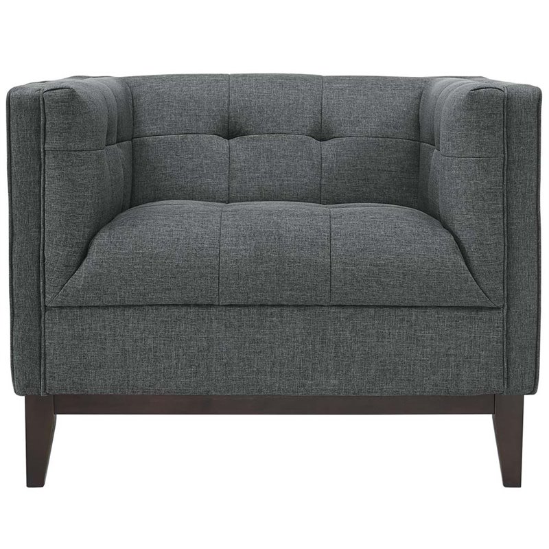 Modway Serve Modern Upholstered Polyester Fabric Armchair in Gray