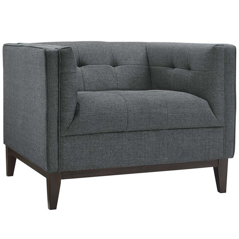 Modway Serve Modern Upholstered Polyester Fabric Armchair in Gray