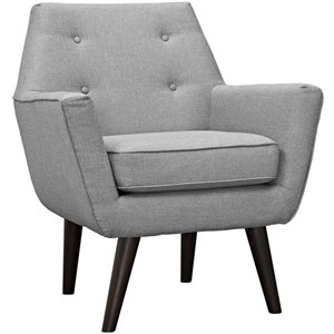 Modway Posit Modern Upholstered Polyester Fabric Armchair in Light Gray