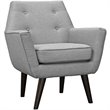 Modway Posit Modern Upholstered Polyester Fabric Armchair in Light Gray