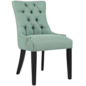 Modway Regent 20.5&quot Tufted Fabric and Solid Wood Dining Chair in Laguna Green