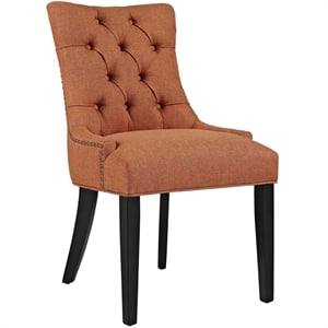Modway Regent 20.5&quot Tufted Fabric and Solid Wood Dining Chair in Orange