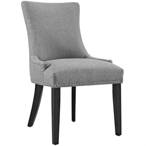 Modway Marquis 20.5&quot Solid Rubberwood and Fabric Dining Chair in Light Gray