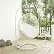 Modway Hide Steel Rattan Outdoor Patio Swing Chair with Stand in White