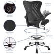 Modway Charge Modern Style Vinyl and Nylon Drafting Chair in Black