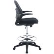 Modway Advance Modern Mesh Fabric and Steel Drafting Chair in Black