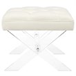 Modway Swift Solid Wood and Velvet Polyester Fabric Bench in Ivory