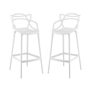 Modway Entangled 30.5&quot Bar Stool in White (Set of 2)