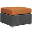 Modway Sojourn 5-Piece Rattan Fabric Patio Sectional Set in Canvas/Tuscan