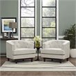 Modway Coast Polyester Fabric and Rubberwood Armchairs in Beige (Set of 2)