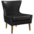 Keen Upholstered Vinyl Armchair in Black