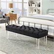 Modway Valet Modern Style Performance Velvet and Acrylic Bench in Black