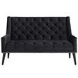 Modway Peruse Modern Style Performance Velvet Loveseat in Black