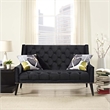 Modway Peruse Modern Style Performance Velvet Loveseat in Black