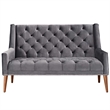 Modway Peruse Velvet Loveseat in Gray