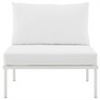 Modway Harmony Outdoor Patio Aluminum Fabric Armless Chair in White